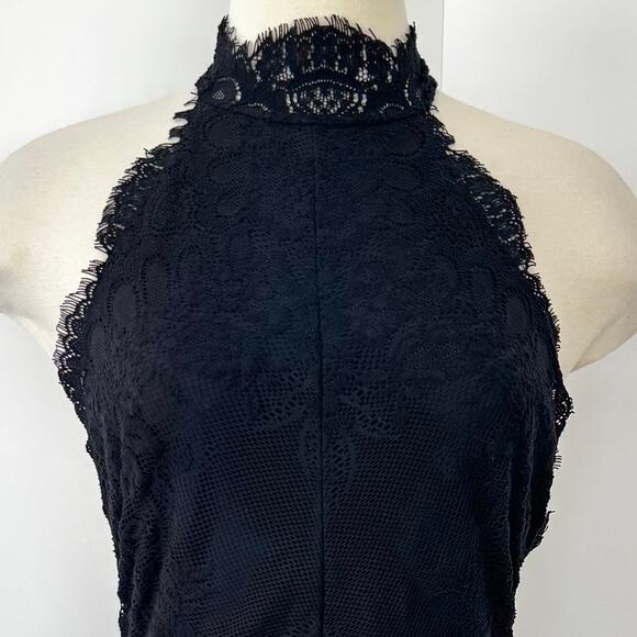 Free People Intimately Harper Lace Mini Dress High-Neck Halter Open-Back S - Picture 3 of 10